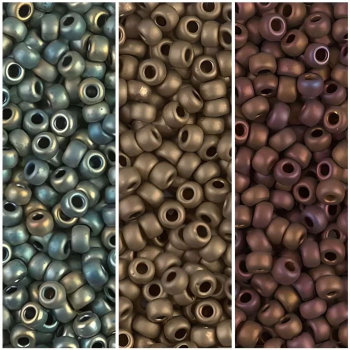 Set of 3 Colors 66GM Miyuki Seed Beads Size 8/0 Matte Metallic Collection
