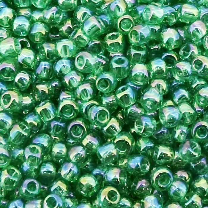 Toho Seed Beads Round Size 6/0 26GM Dark Rainbow Peridot Green 6-164B