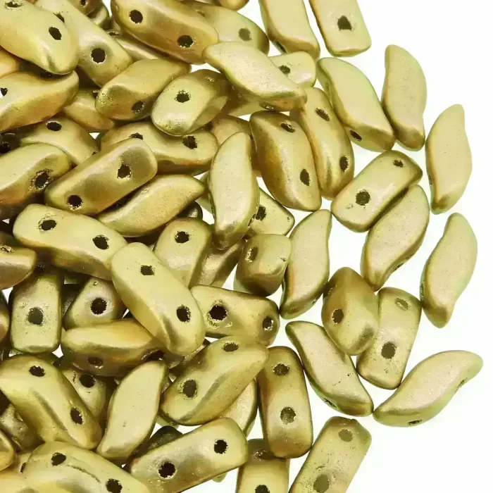 StormDuo Beads 3x7mm, Pale Gold/ Aztec Gold 12GM/100pcs - Image 2