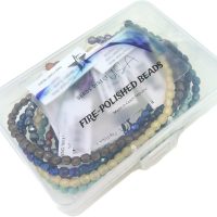 Fire Polished Round Beads 4mm, Approx 500pcs, 10 Strands, Assorted Colors in Storage Box