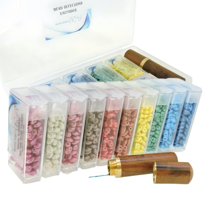 Set of 10 Colors, 120GM, SuperDuo Beads 5x2.5mm, Pearl Shine Collection in Storage Box - Image 2