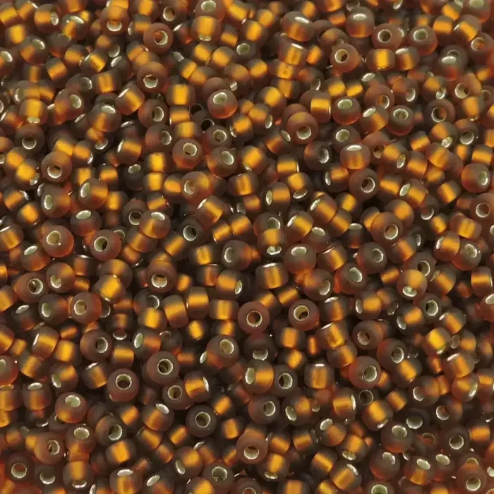Miyuki Round Seed Beads Size 11/0 Matte Silver-Lined Dark Topaz 24GM - Image 3