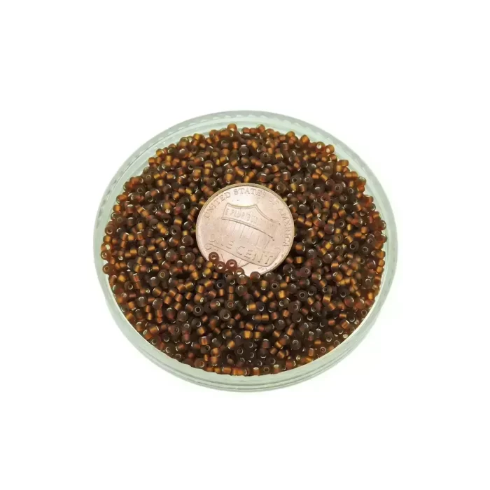 Miyuki Round Seed Beads Size 11/0 Matte Silver-Lined Dark Topaz 24GM - Image 4