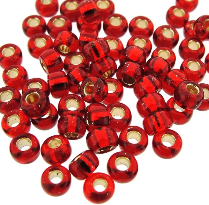 Miyuki Round Seed Beads 6/0 Silver Lined Ruby Red BULK 50GM 6-141S - Image 5