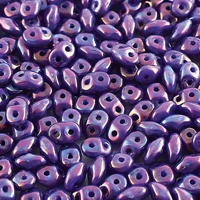 Czech SuperDuo Two-hole Beads 5.5x2.5mm Nebula Royal Blue
