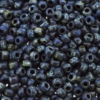 Miyuki Round Seed Beads Size 8/0 Opaque Cobalt Picasso 22GM
