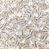 Miyuki Bugle Beads Size #1, 3mm 19.5GM Silver Lined Crystal