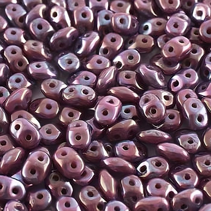 Czech SuperDuo Two-hole Beads 5.5x2.5mm Nebula Violet