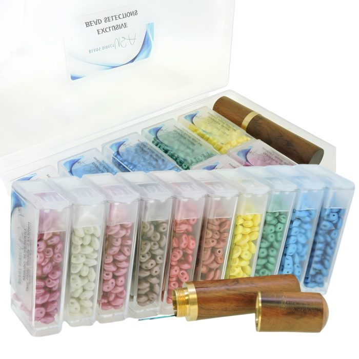10 Colors, 120GM SuperDuo Beads 5x2.5mm, Pearl Shine Collection